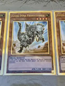 3x Fossil Dyna Pachycephalo | MGED-EN008 | Premium Gold Rare | NM | Yu-Gi-Oh! - Image 3
