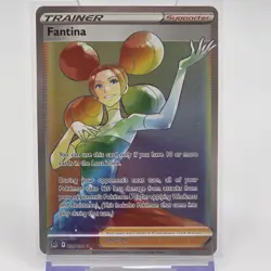 Pokemon Fantina 206/196 Lost Origin Rainbow Secret Rare Trainer Supporter Card - Image 1