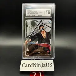 CGC 10 GEM MINT Roronoa Zoro Parallel OP01-001 L 25th Edition ONE PIECE Card 21 - Image 1