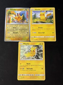 Pokemon Pikachu Lot - 3 Cards Reverse Holo - Image 1