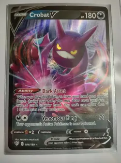Crobat V 104/189 - Ultra Rare Full Art Holo Darkness Ablaze Pokemon Card - NM/M - Image 1