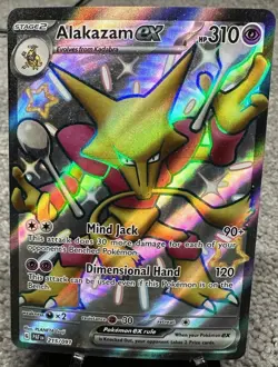 Alakazam ex 215/091 Paldean Fates Full Art Shiny Ultra Rare Holo Pokemon Card NM - Image 1