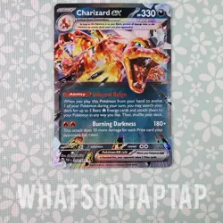 Pokemon Card Charizard Ex 054/091 Ultra Rare Scarlet Violet Paldean Fates LP - Image 1