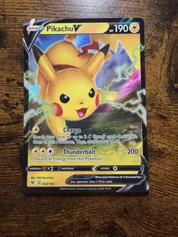 Pikachu V Ultra Rare Full Art Holo 043/185 Vivid Voltage Pokemon Card - Image 1
