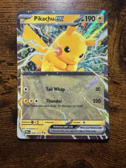 Pokemon Pikachu Ex 028/131 Sv: Prismatic Evolutions Holo Double Rare 190 HP Card - Image 1