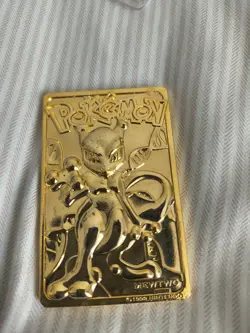 1999 Pokemon MEWTWO Gold Bar Card Limited Edition Burger King Gold Plated - Image 1