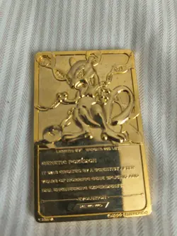 1999 Pokemon MEWTWO Gold Bar Card Limited Edition Burger King Gold Plated - Image 2