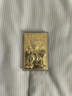 1999 Pokemon MEWTWO Gold Bar Card Limited Edition Burger King Gold Plated - Image 3