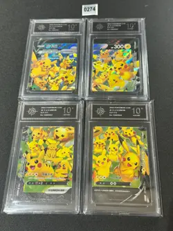 Pokemon TCG Chinese Pikachu V UNION S-P 109-112 4 sheets Promo card Grade 10 - Image 1