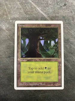 MTG Magic The Gathering Forest Unlimited (C) Moderately Played MP - Image 1