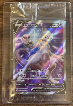Pokemon GO Mewtwo V SWSH229 Black Star Promo Full Art Holo TCG 2022 SEALED - Image 1