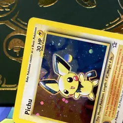 Pichu 12/111 Neo Genesis 1st Edition Holo SWIRL Pokemon Pikachu LP + - Image 4