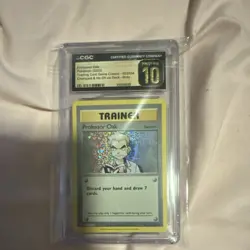 CGC Pristine 10 Pokemon Professor Oak Trainer Holo TCG Classic 023/034 - Image 1