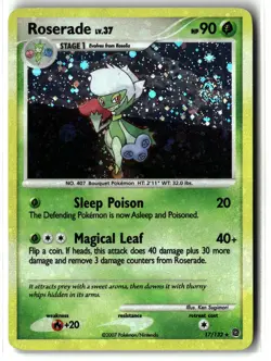 Roserade ⭐ 17/132 Holo Rare Secret Wonders 2007 Pokemon MP - Image 1
