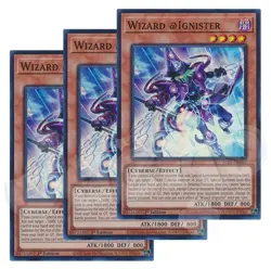 Yugioh - Wizard @Ignister x 3 - 1st Edition Super Rare NM - Free Holo Card - Image 1