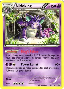 Pokemon TCG Nidoking 45/114 Rare Steam Siege XY Non-Holo VLP - Image 1