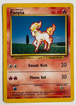 Ponyta 60/102 Pokemon Card & Top Loader (Base Set) - Image 1