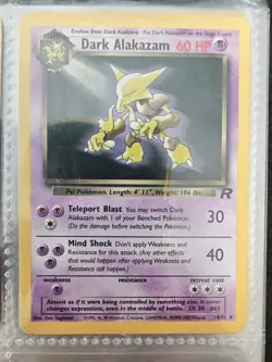 Pokemon Dark Alakazam 18/82 Team Rocket Rare Unlimited Regular Stage 1 60 HP - Image 1