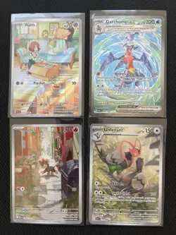 Pokemon Card set – Ralts AR, Garchomp ex, Litleo AR, Unfezant – Set of 4 - Image 1