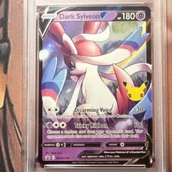 2021 POKEMON SWSH BLACK STAR PROMO CELEBRATIONS COLL #134 DARK SYLVEON V PSA 9 - Image 2