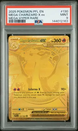 2025 POKEMON PFL EN-PHANTASMAL FLAMES MEGA HYPER RARE MEGA CHARIZARD X EX PSA 9 - Image 1