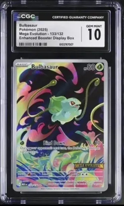 Bulbasaur CGC 10 Illustration Rare *Mega Evolution Stamp* 133 *2025* Pokemon TCG - Image 1