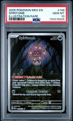 2025 POKEMON MEG EN-MEGA EVOLUTION ILLUSTRATION RARE #148 SPIRITOMB PSA 10 - Image 1