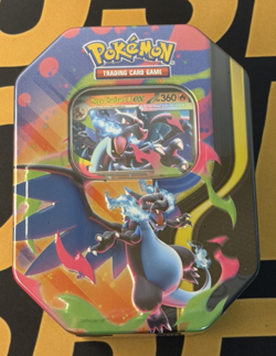 Pokemon TCG Mega Charizard X EX Tin Sealed 4 Booster Packs New - Image 1