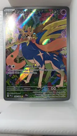Zacian 100/094 Me02: Phantasmal Flames Illustration Rare Holo 130 HP Pokemon TCG - Image 1
