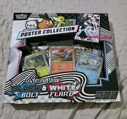 Pokemon Scarlet And Violet Black Bolt And White Flare Poster Collection Sealed - Image 1