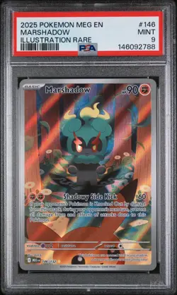 2025 POKEMON MEG EN-MEGA EVOLUTION ILLUSTRATION RARE #146 MARSHADOW PSA 9 - Image 1