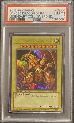 2013 PSA 10 YUGIOH LEGENDARY COLLECTION ULTRA RARE WINGED DRAGON OF RA 💫 - Image 1
