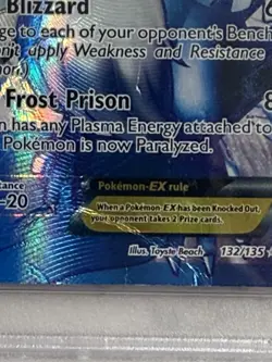 Pokemon 2013 Plasma Storm Articuno EX Full Art Ultra Rare Holo 132/135 PSA 1 - Image 3