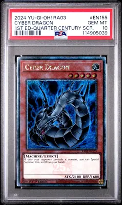 2024 YU-GI-OH! RA03-QUARTER CENTURY BONANZA #EN155 CYBER DRAGON PSA 10 - Image 1