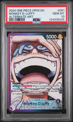 2024 ONE PIECE OP09-EMPERORS IN THE NEW WORLD ALT ART MONKEY D. LUFFY PSA 10 - Image 1