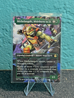Michelangelo, Weirdness to 11 (Borderless) TMNT MTG 214 Regular - Image 1