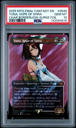 4818 Yuna Hope of Spira 2025 MTG Final Fantasy #0549 Surge Foil PSA 10 - Image 1