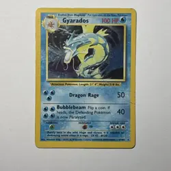 Gyarados Vintage Pokemon Card Holo Rare Holo Base Set 6/102 DMG PSA 1 Candidate - Image 1