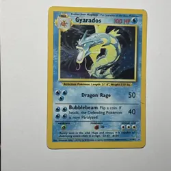 Gyarados Vintage Pokemon Card Holo Rare Holo Base Set 6/102 DMG PSA 1 Candidate - Image 2