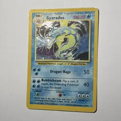 Gyarados Vintage Pokemon Card Holo Rare Holo Base Set 6/102 DMG PSA 1 Candidate - Image 3