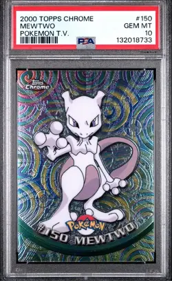 2000 Topps Pokemon Chrome Mewtwo Pokemon TV Card #150 PSA GEM-MT 10 NEW GRADE - Image 1