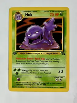 Muk 1999 Pokemon Game Fossil 1st Edition Rare #28/62 * Near Mint - Image 1