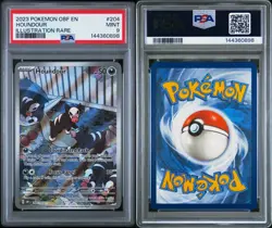 2023 POKEMON OBF EN-OBSIDIAN FLAMES ILLUSTRATION RARE #204 HOUNDOUR PSA 9 Mint - Image 3