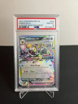 2025 POKEMON PRISMATIC EVOLUTIONS #060/131 UMBREON EX PROMOS STAMPED PSA 10 - Image 1