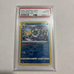 PSA 10 GEM MINT Pokemon TCG Vaporeon Vivid Voltage 030/185 Reverse Holo Rare - Image 2