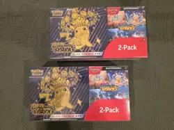 Pokemon S&V Surging Sparks ETB + Booster Bundle Costco 2-pack - Original CASE! - Image 1