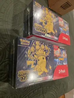 Pokemon S&V Surging Sparks ETB + Booster Bundle Costco 2-pack - Original CASE! - Image 2