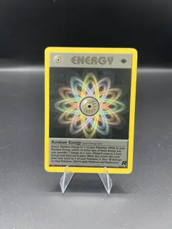 (LP) Rainbow Energy 1st ed Team Rocket Pokemon TCG Card - Image 1