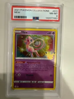 PSA 8 POKEMON TCG MEW CELEBRATIONS 011/025 HOLO HOLO RARE - Image 1