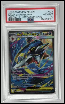 PSA 10 Mega Sharpedo ex #127 Pokemon Phantasmal Flames SIR - Image 1